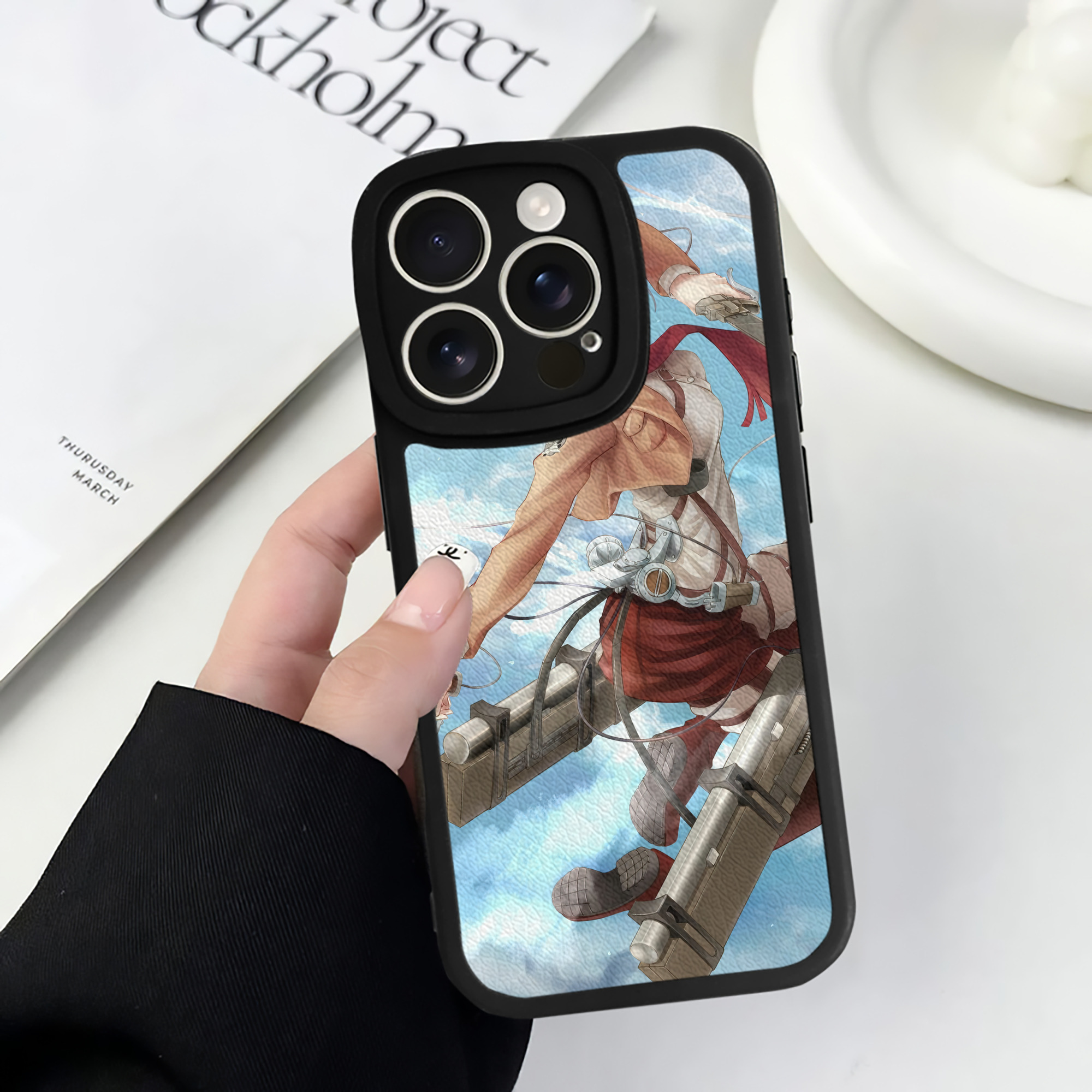 （画像用） 進撃の巨人 Attack on Titan 【iPhone 16シリーズ対応】シリコンスマホケース（レザー調） 材質：シリコン